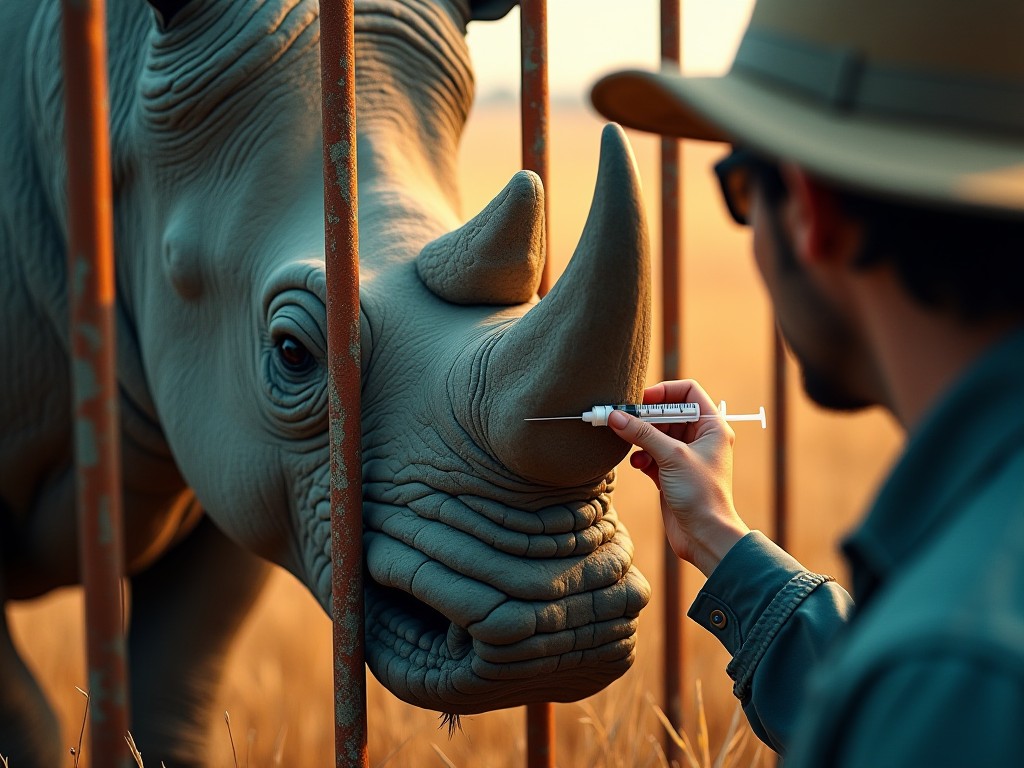 Ý tưởng 'điên rồ' của đội thú y Florida: Cứu mắt tê giác hoang dã bằng tình yêu và nước