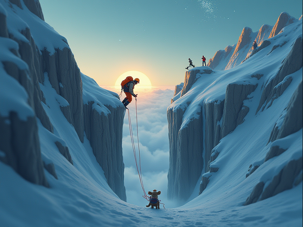 Lật ngược vai trò: Người leo núi cứu chú chó thay vì chó cứu người